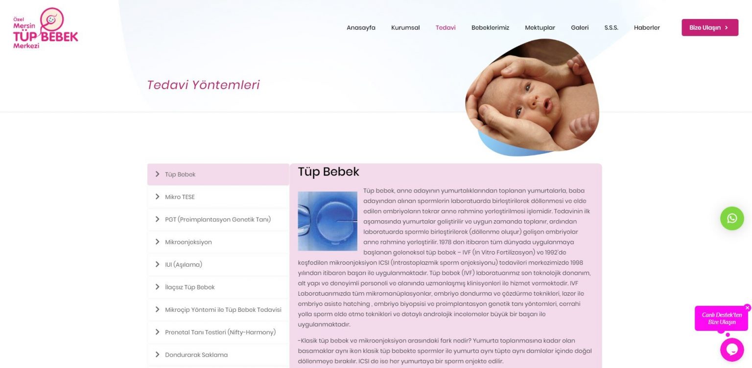 Mersin Tüp Bebek Merkezi Web Sitesi Tasarımı ROK Dijital Google Ads